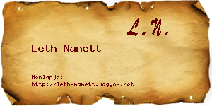 Leth Nanett névjegykártya